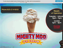 Tablet Screenshot of mightymooicecream.com